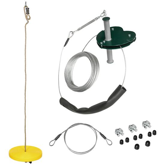 Kit complet tyrolienne 25 m - acier PE
