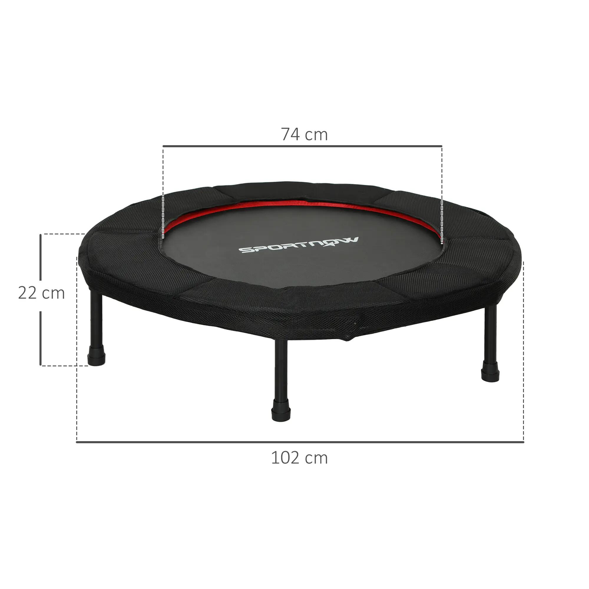 Trampolín fitness plegable 102 cm SPORTNOW Negro y Rojo 3/7