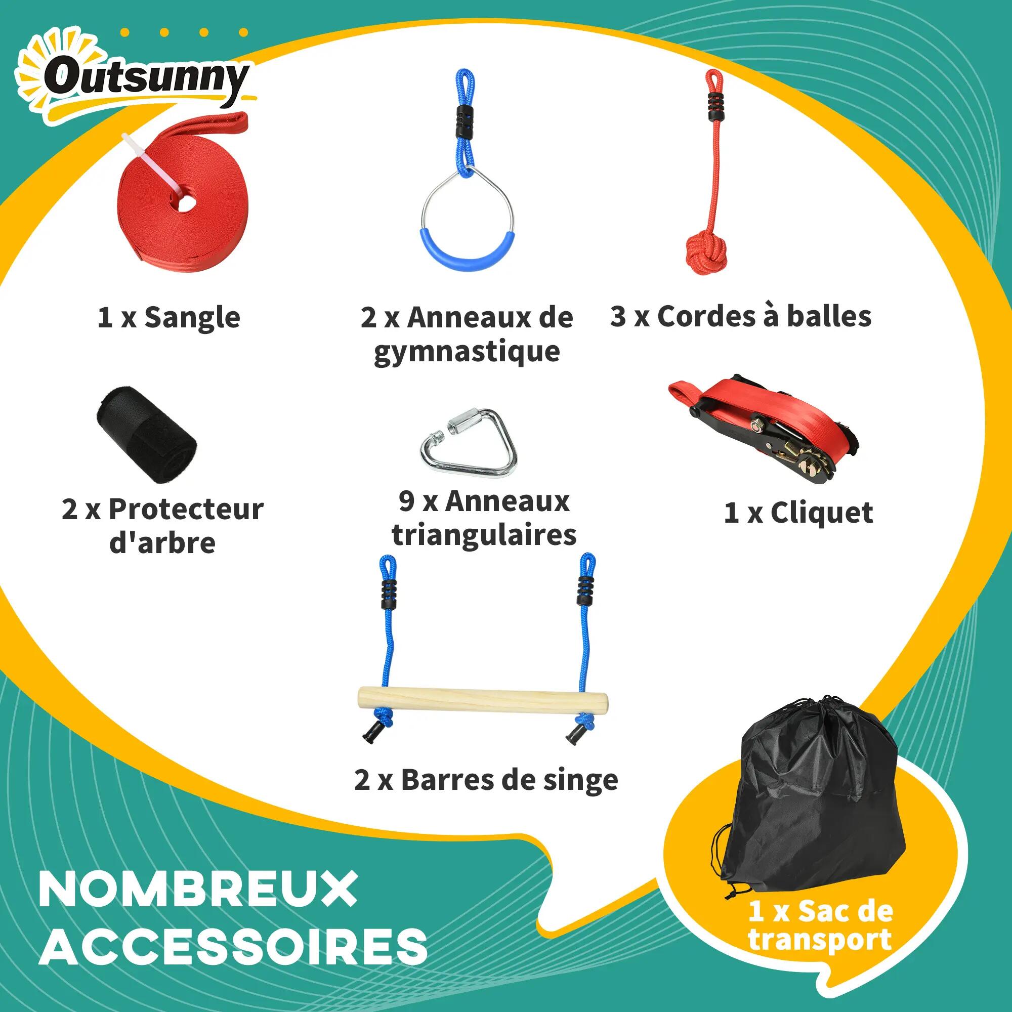 Parcours d'obstacles ninja enfant 10 m - 30 accessoires 4/5