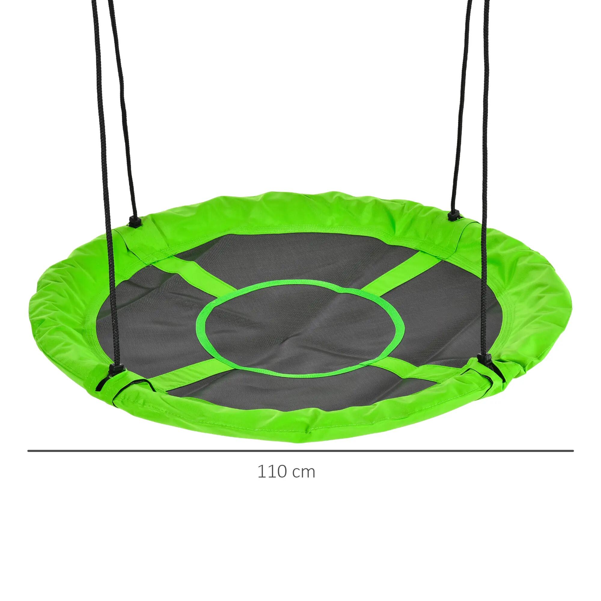 Balançoire nid d'oiseau ronde Ø 110 cm vert 3/5