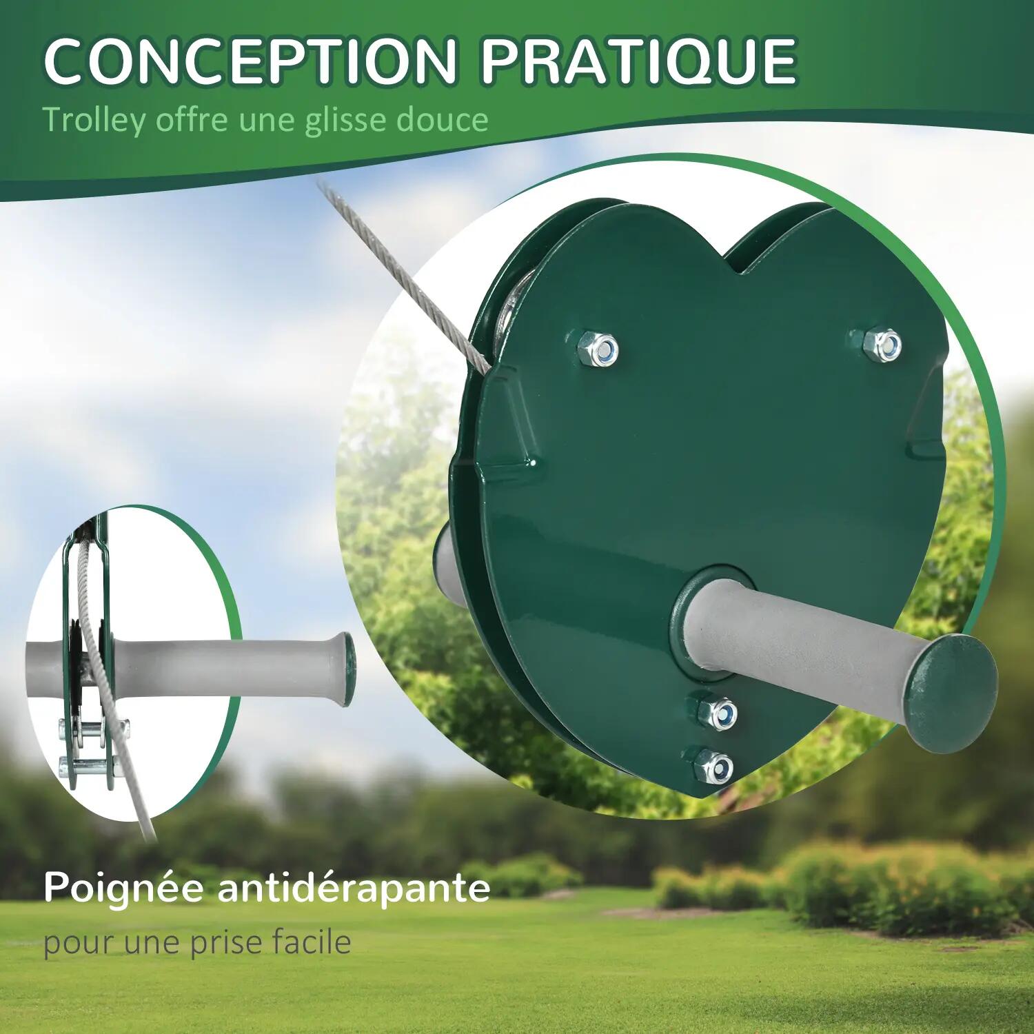 Kit complet tyrolienne 25 m - acier PE 4/5