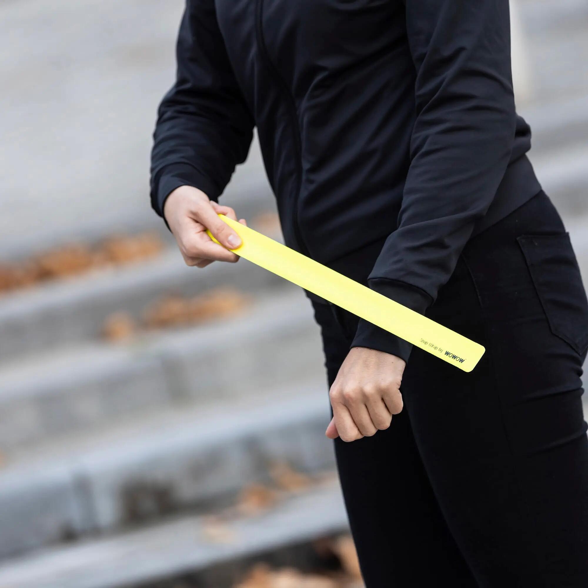 WOWOW - Bande Snap Wrap 3M Jaune Réfléchissante Haute Visibilité Running 4/5