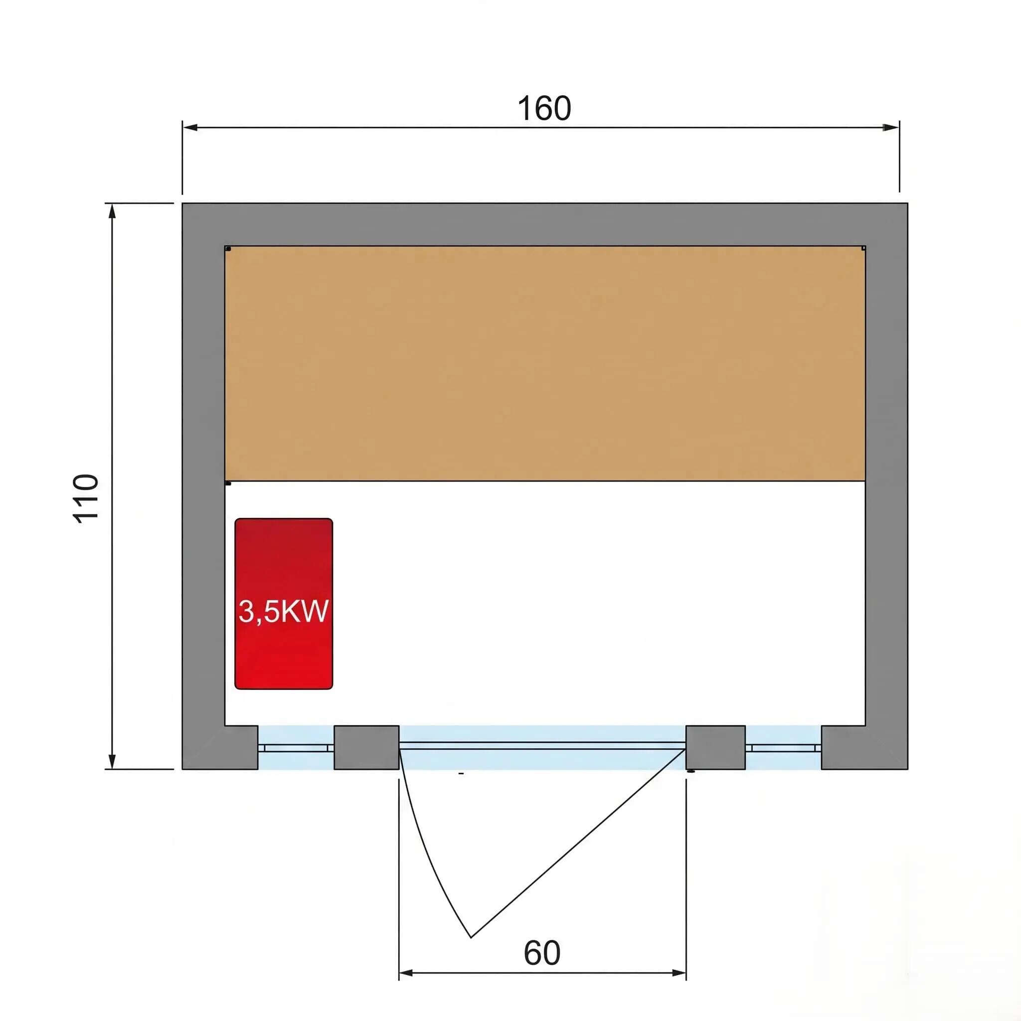 Sauna finlandesa interior Zen 3 plazas abeto canadiense Harvia 3,5kW 9/9