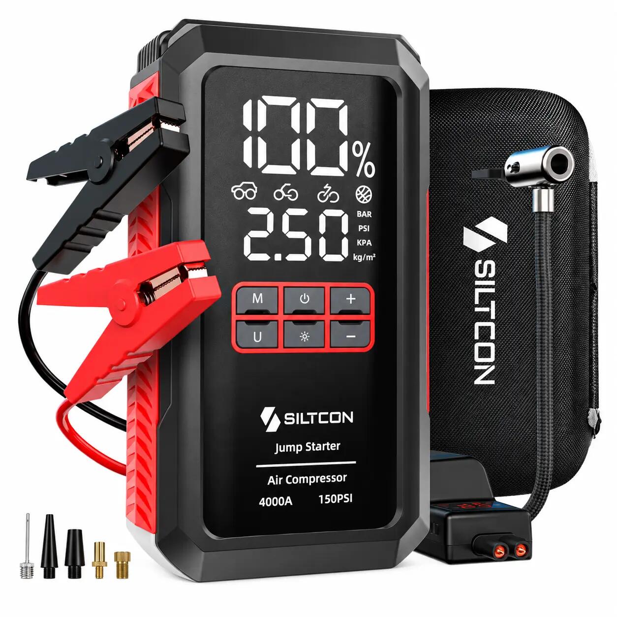 Starthilfe 12 V 4000 A Kompressor 10,8 bar 24000 mAh 1/12