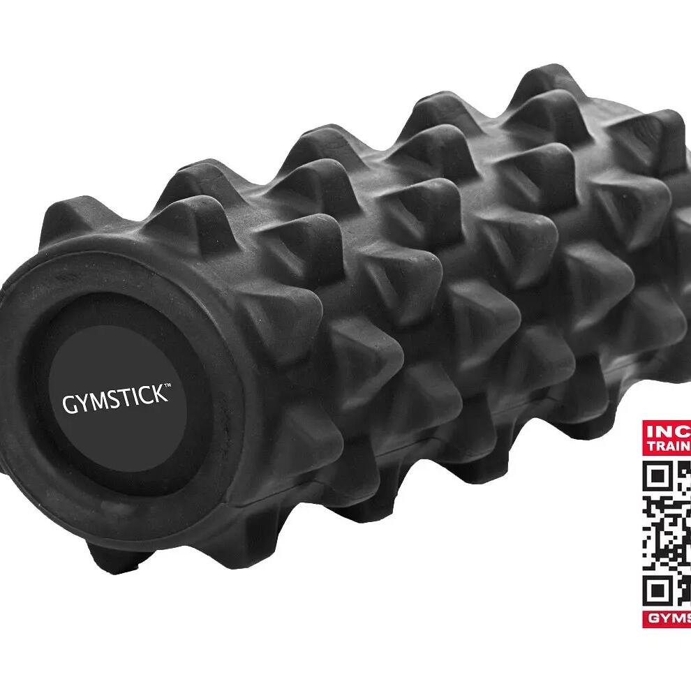 Compact Black GYMSTICK Fascia Roller for Deep Massage