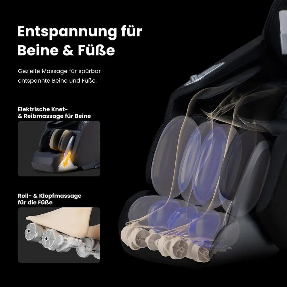 HOME DELUXE massagestoel ALVINA met premium geweven bekleding - zwart 8/12
