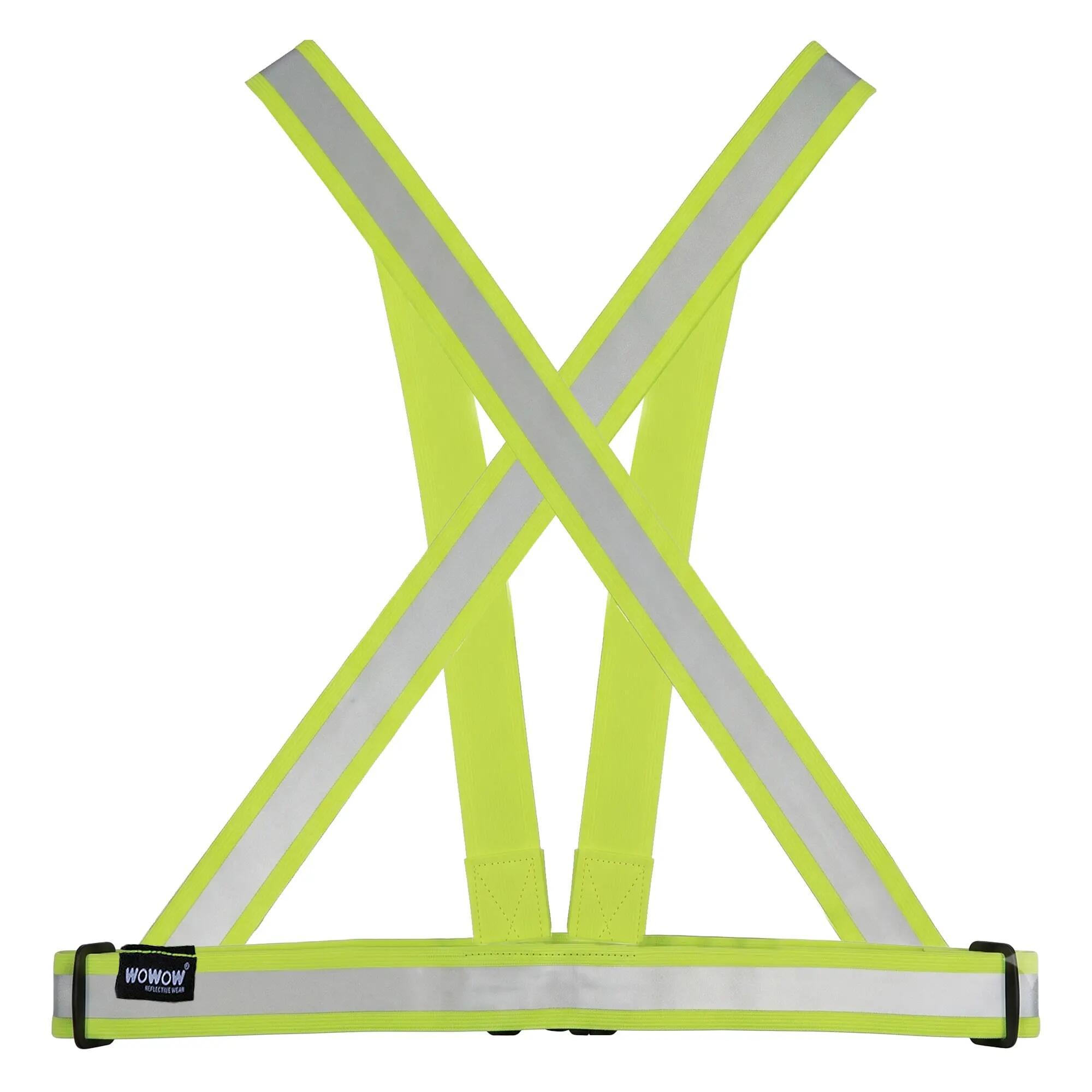 WOWOW - Gele Hi-Vis Reflecterende 3M Kruissjerp Hardloop Wandelriem 2/5