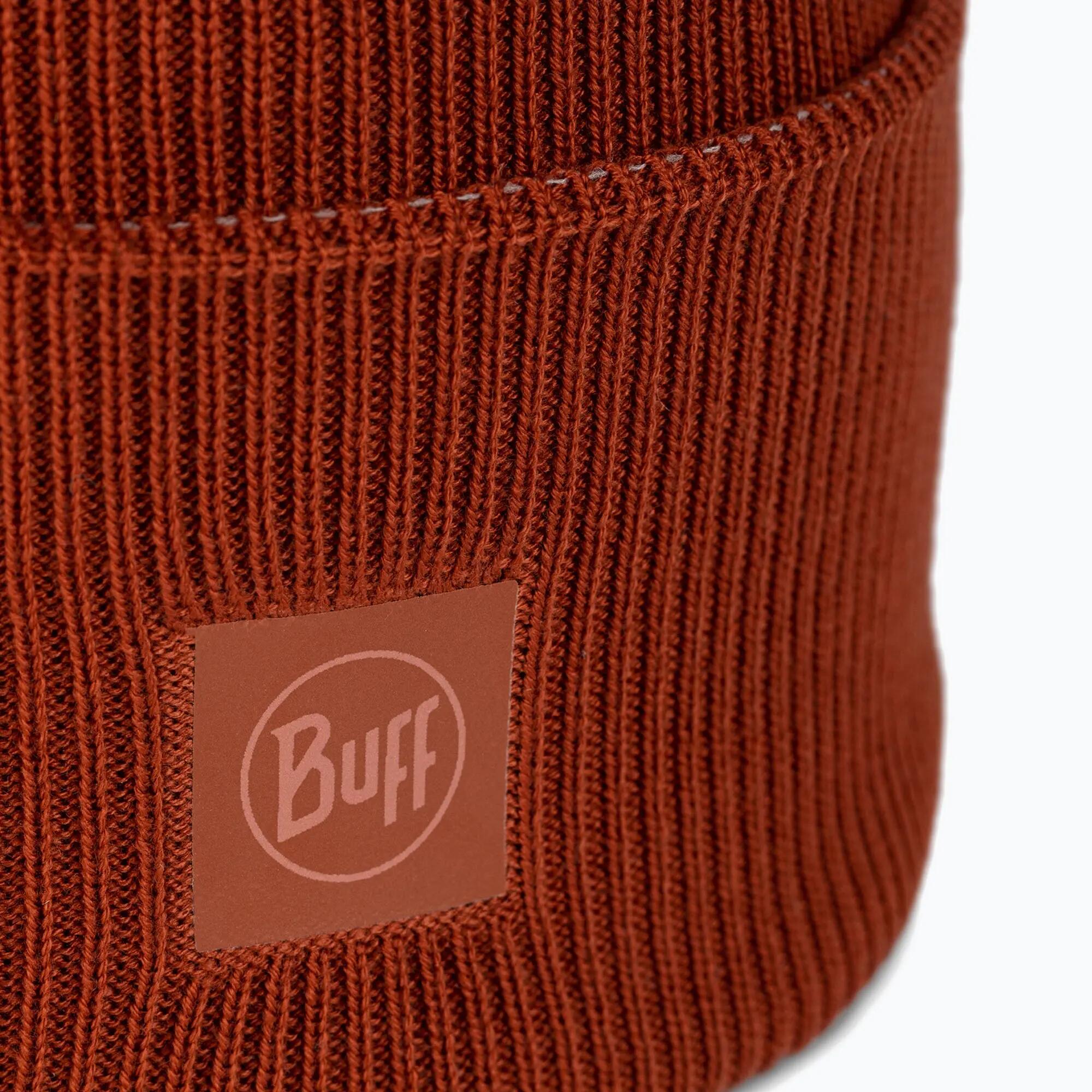 Buff Crossknit Unisex Beanie Red 2/5