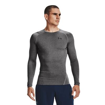Maglia a compressione a manica lunga grigia Under Armour Heatgear Armour Uomo