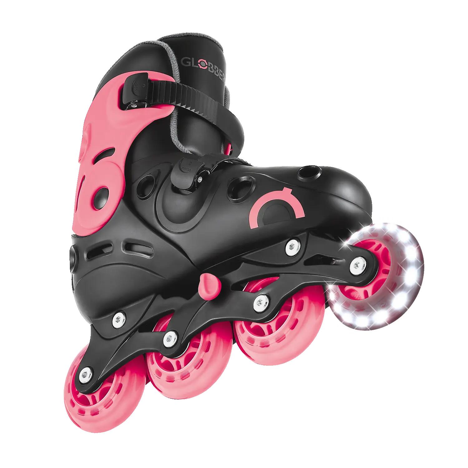 Patines GO SKATES Talla M-L de la 34 a la 37 - Negro-Rosa 12/13