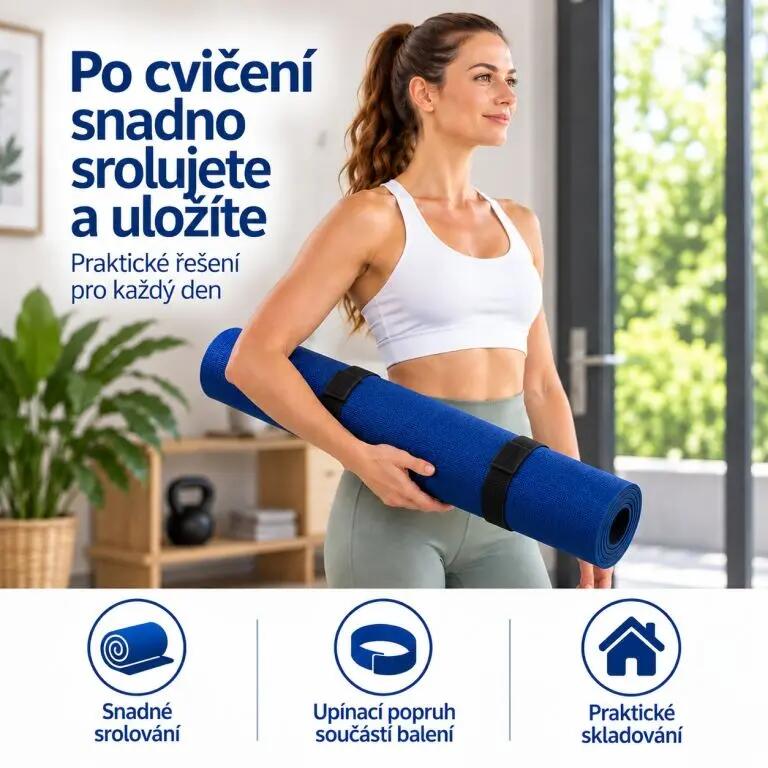 Covoras de gimnastica, MOVIT®, 190 x 100 x 0,6cm, albastru inchis 5/6
