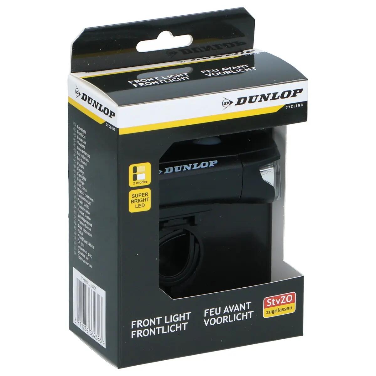 Lamka rowerowa LED Dunlop rpzednia 2 tryby świecenia na baterie 4/6