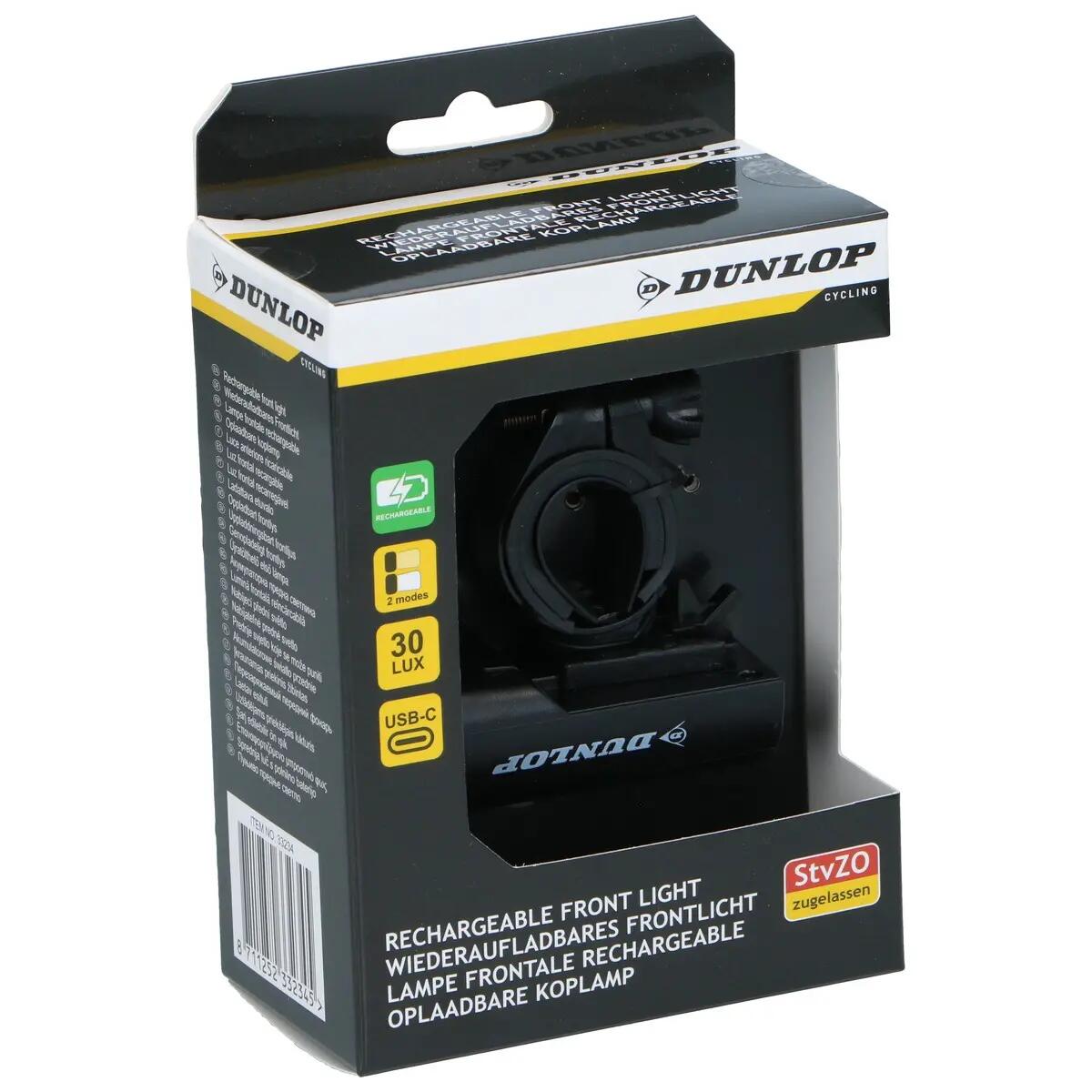 Lampka LED rowerowa przednia Dunlop USB-C 2 tryby 4/6