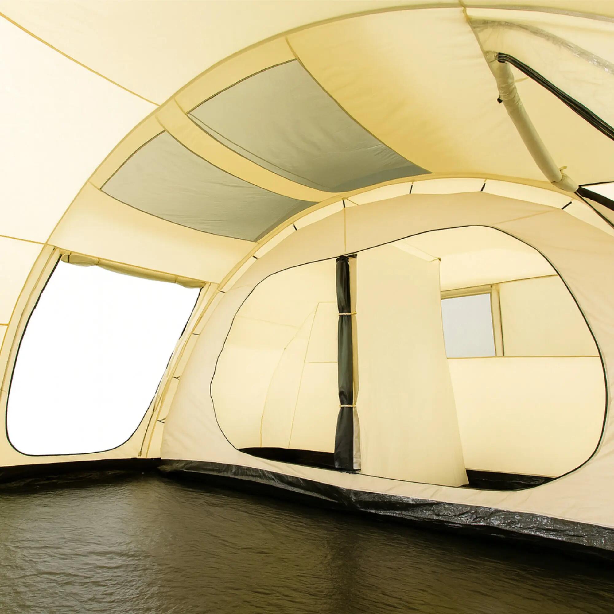 Zelt Caza für 6 Personen, 5000 mm Wassersäule, Beige/Sand, XXL Tunnelzelt 8/8