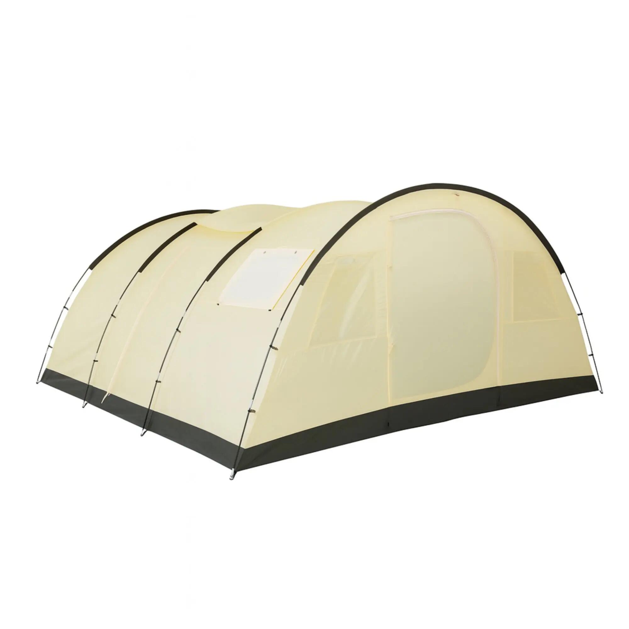 Zelt Caza für 6 Personen, 5000 mm Wassersäule, Beige/Sand, XXL Tunnelzelt 5/8