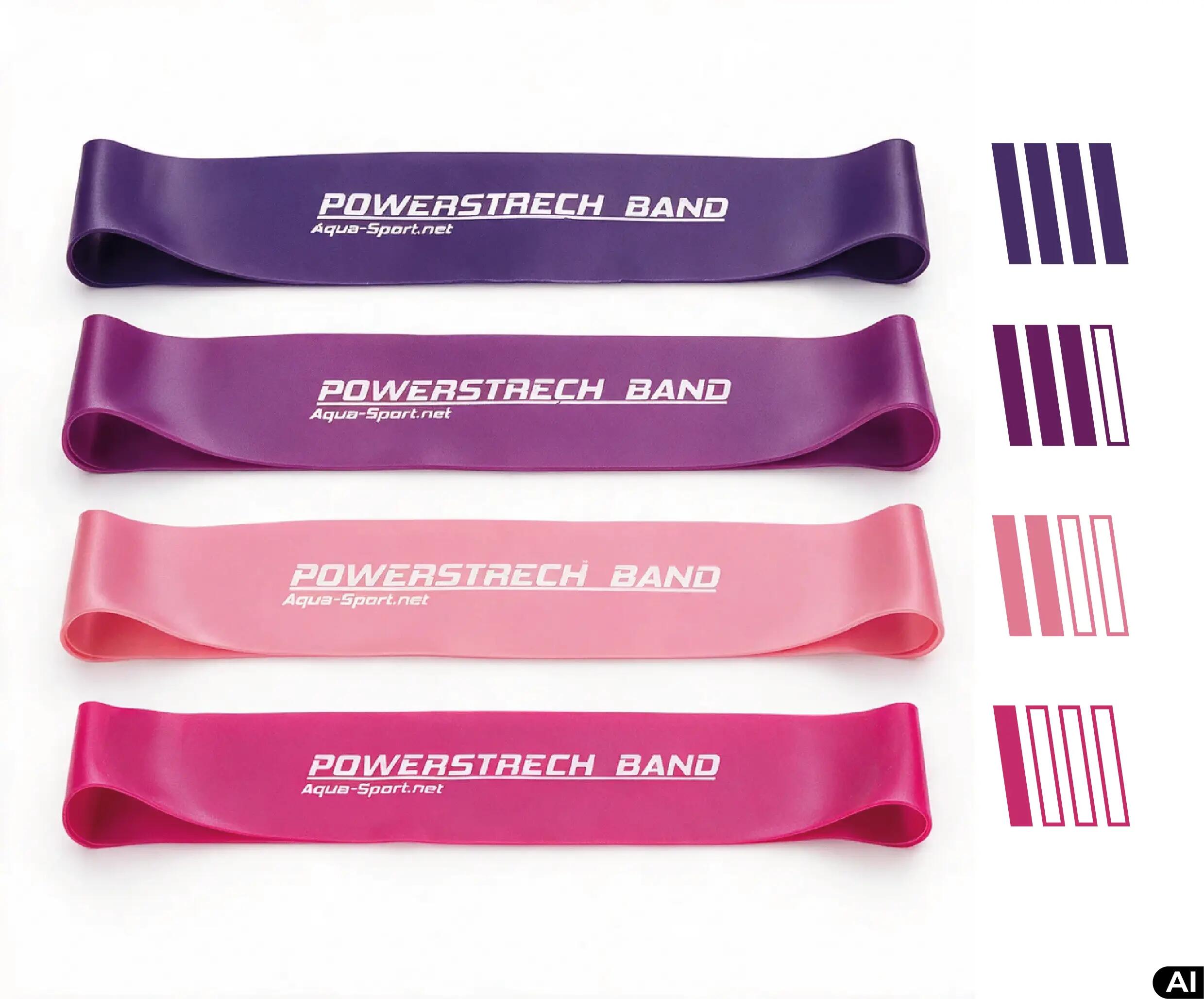 Zestaw 4 gum oporowych do ćwiczeń fitness Aqua-Sport Powerstrech Mini Band 7/9