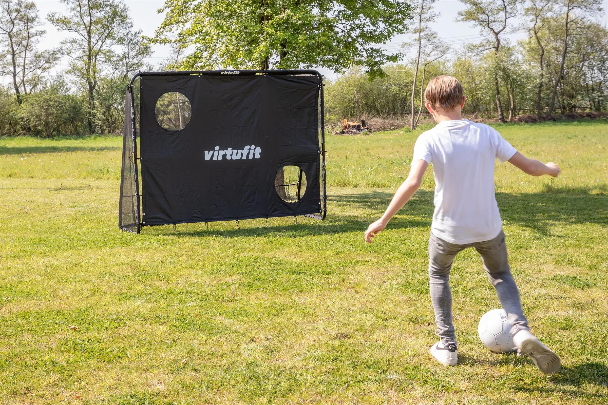 Porta calcio VirtuFit 220x170x85 cm metallo nero. 4/8