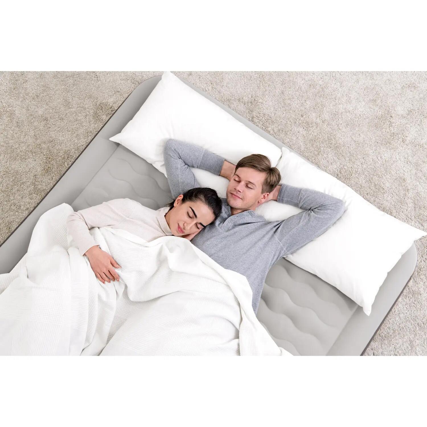 Materac dmuchany Bestway 69050 dwuosobowy łóżko 203×152×46 cm wbudowana pompka 7/8