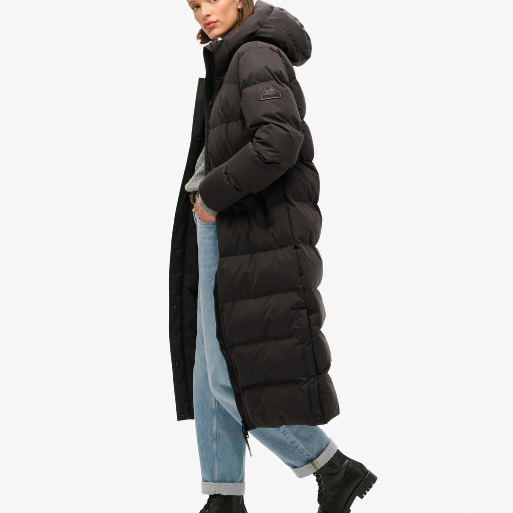 Long microfiber puffer coat for women Superdry