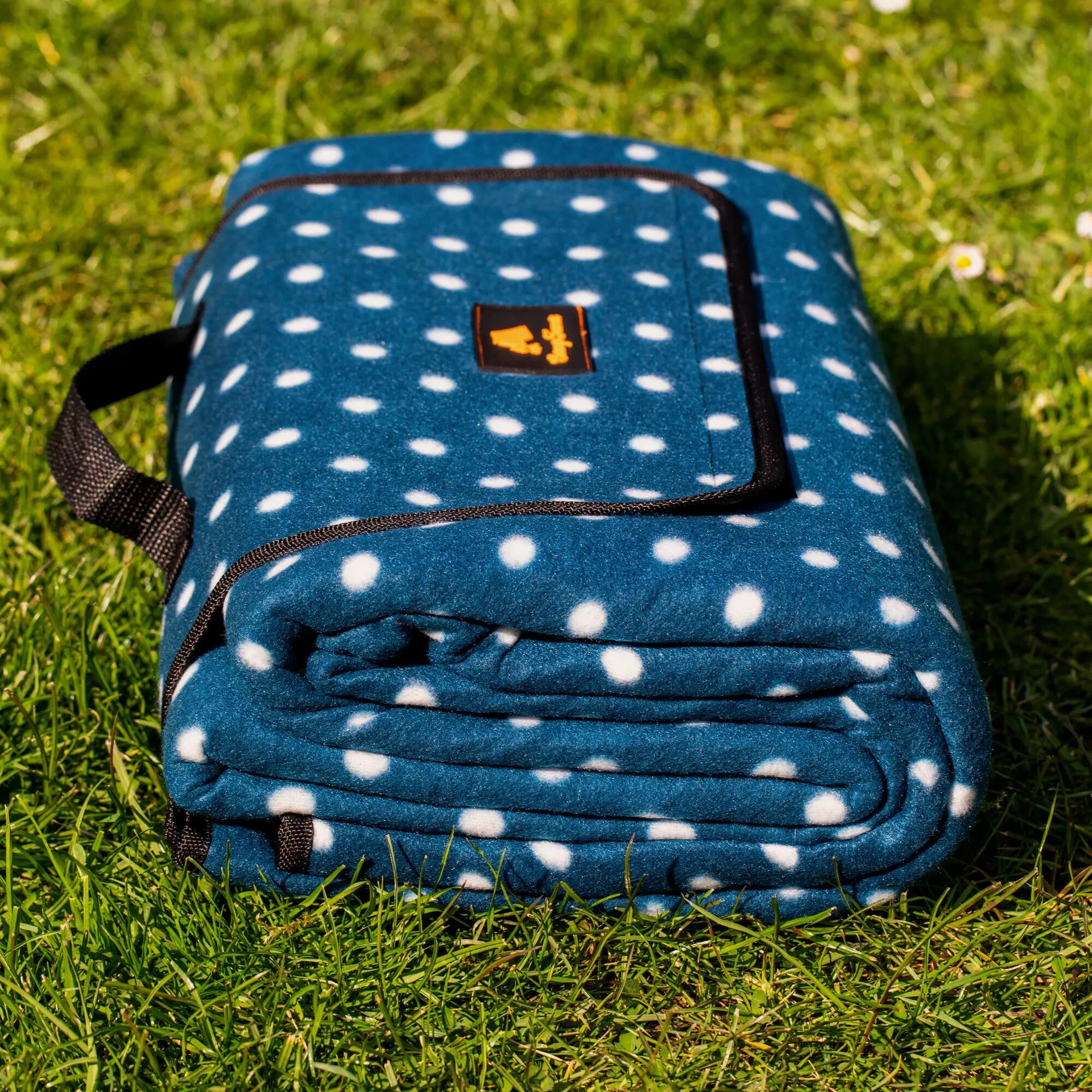 Picknickdecke 200x200 cm | blau | Muster: Punkte 3/6
