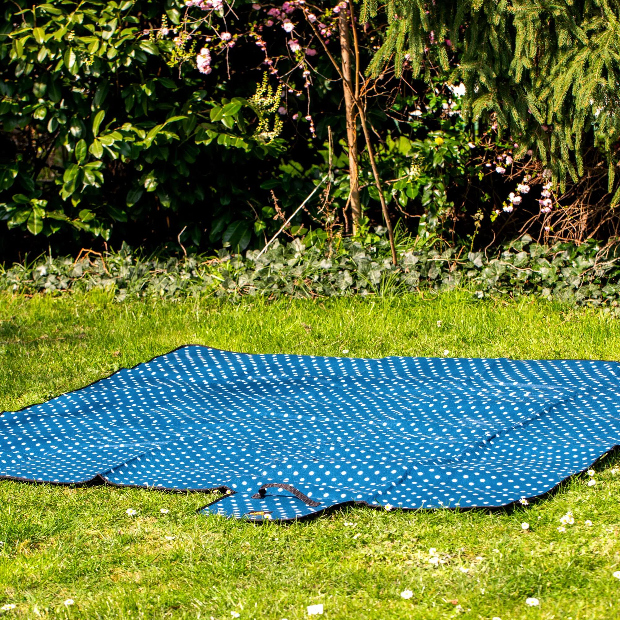 Picknickdecke 200x200 cm | blau | Muster: Punkte 2/6