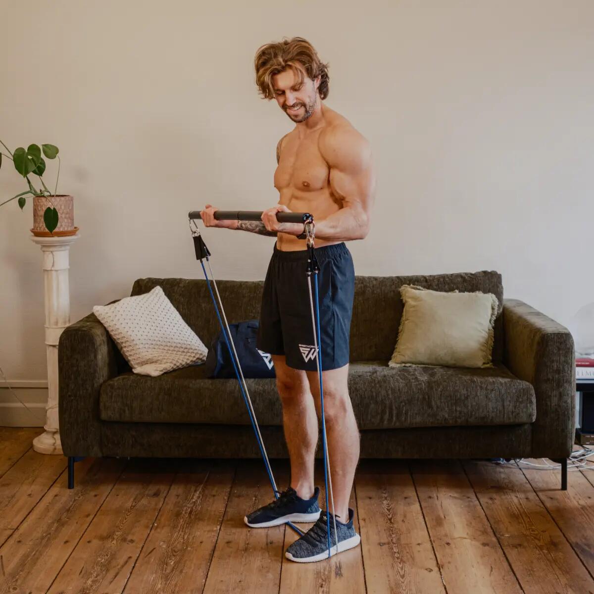 Kit d’élastiques de musculation complet avec barre 9/9