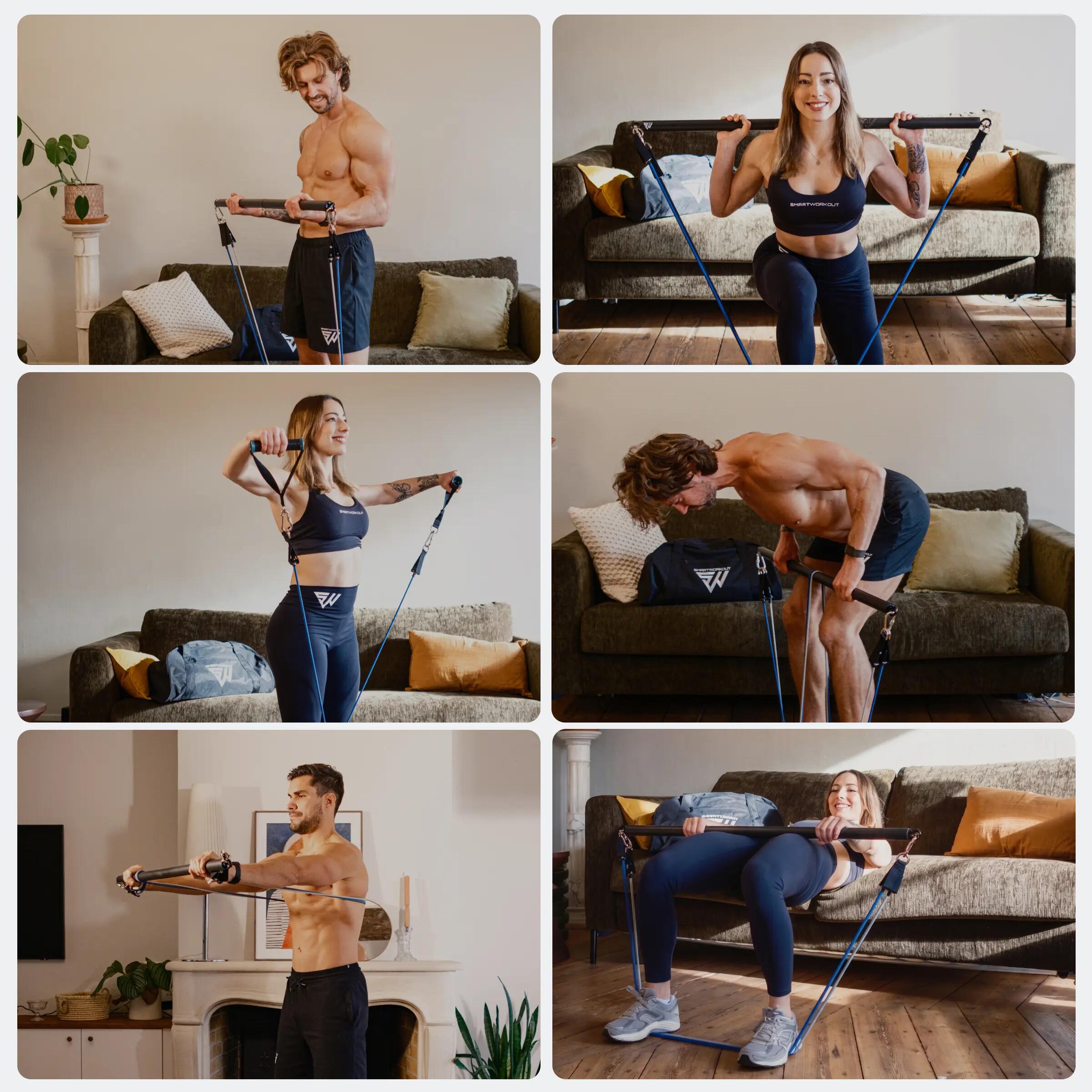 Kit d’élastiques de musculation complet avec barre 2/9