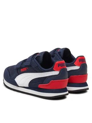 Baskets de sport Puma ST Runner V4 pour enfants, mesh et suède, bleu marine