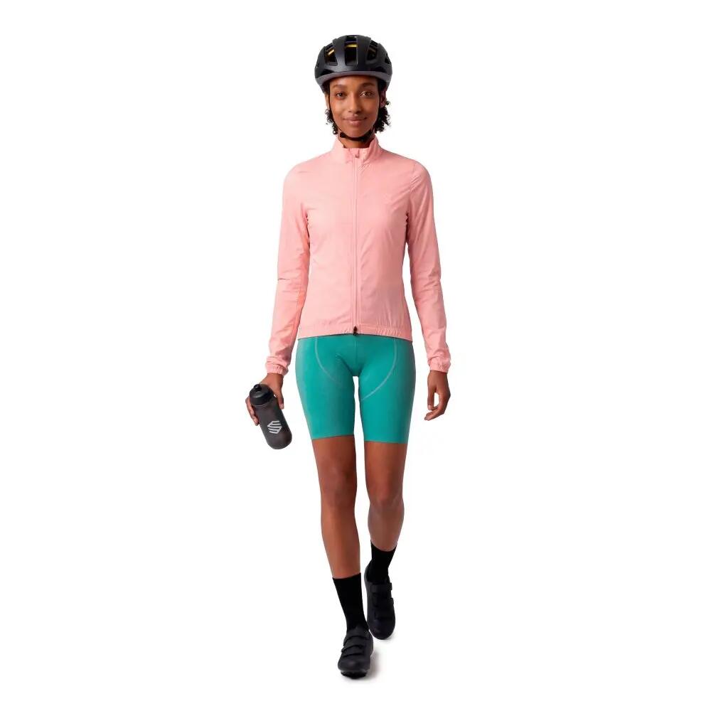 Veste vélo coupe-vent ultralégère femme J4-W Windbreak Coral Corail 3/8