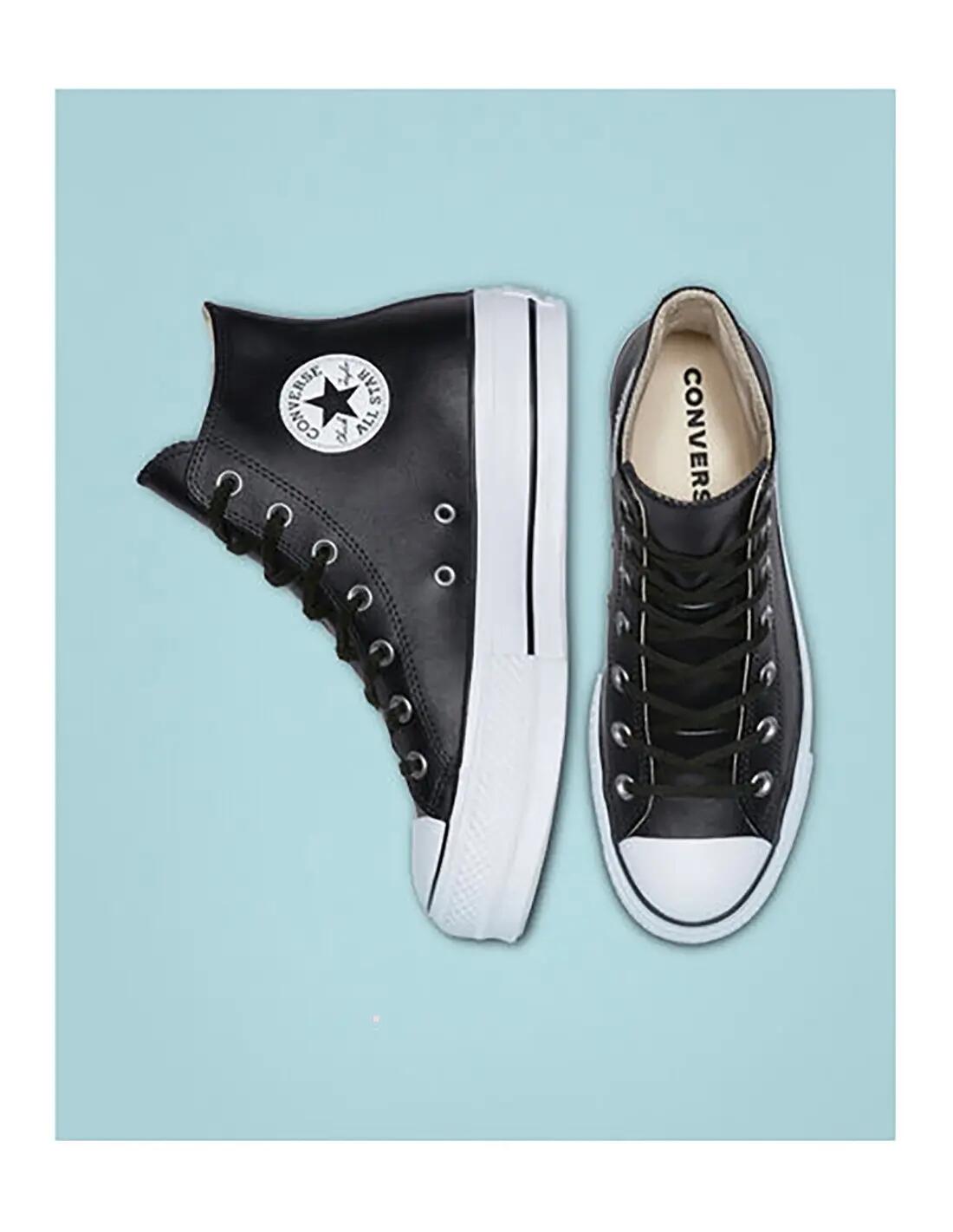 Zapatillas Converse Chuck Taylor All Star Platform Leather High-Top Negro 6/6