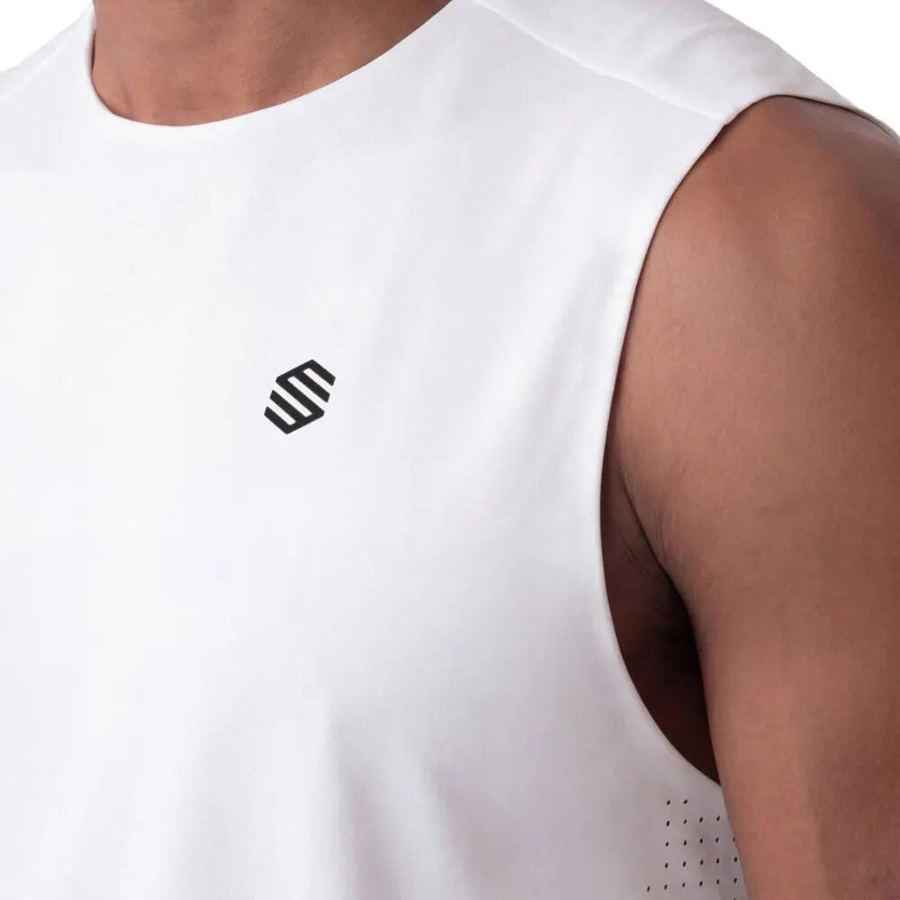 Men Hiking 's trail running tank top Apex White White 5/8