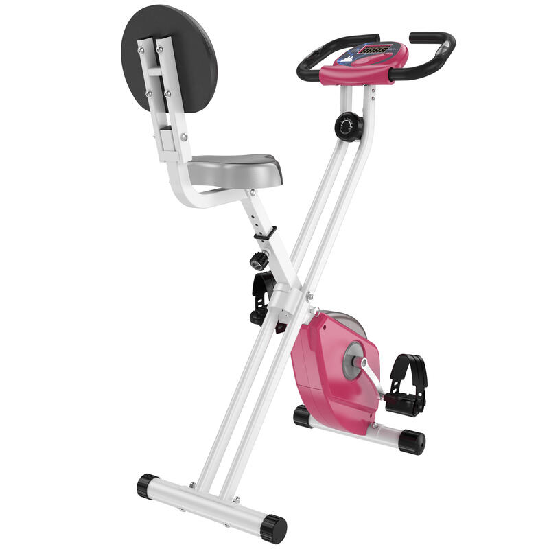 Bicicleta para ejercicios de forma x HOMCOM rosa 43x97x109 cm