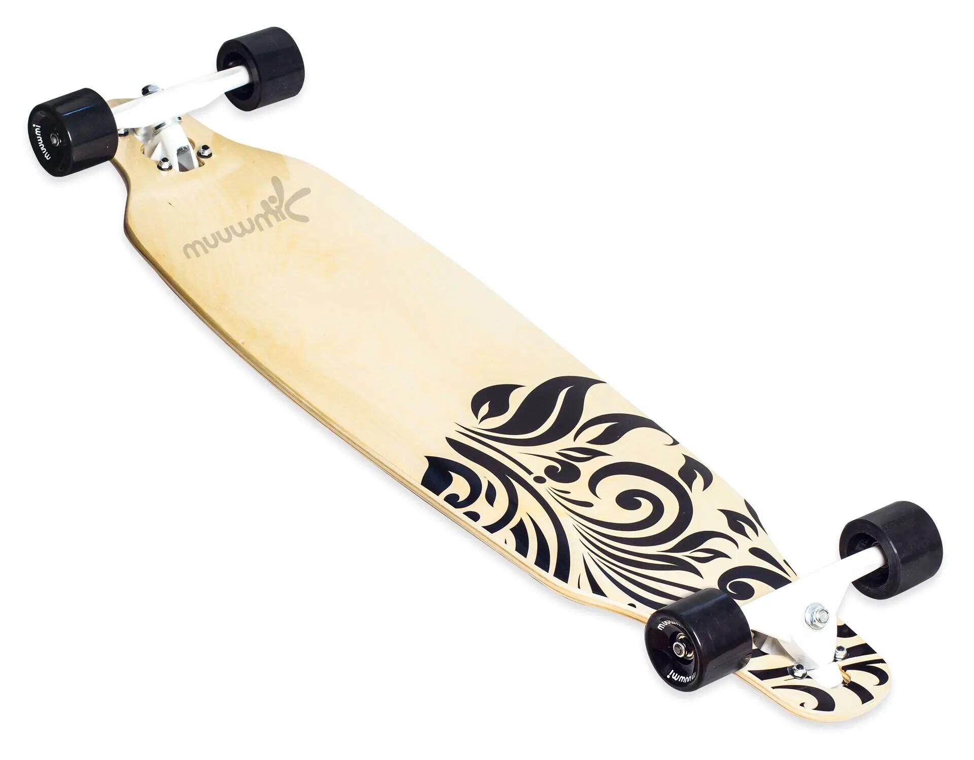 muuwmi Longboard - ABEC 7 Ball Bearings, Wood Design 8/9