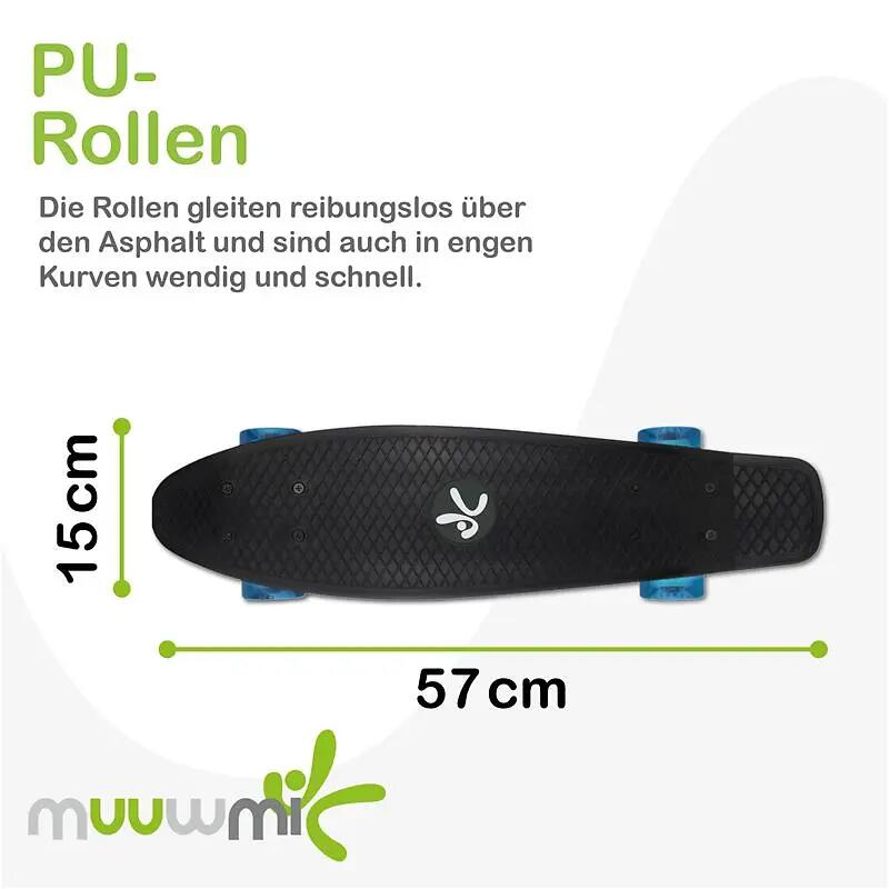 Muuwmi planche à roulettes No Rules 57 x 15 cm noir 4/8