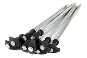 T-Pegs, Heringe, Erdnägel für Campingzelt, Bivvy, Anglerzelt (10 Stück à 30 cm) 5/5