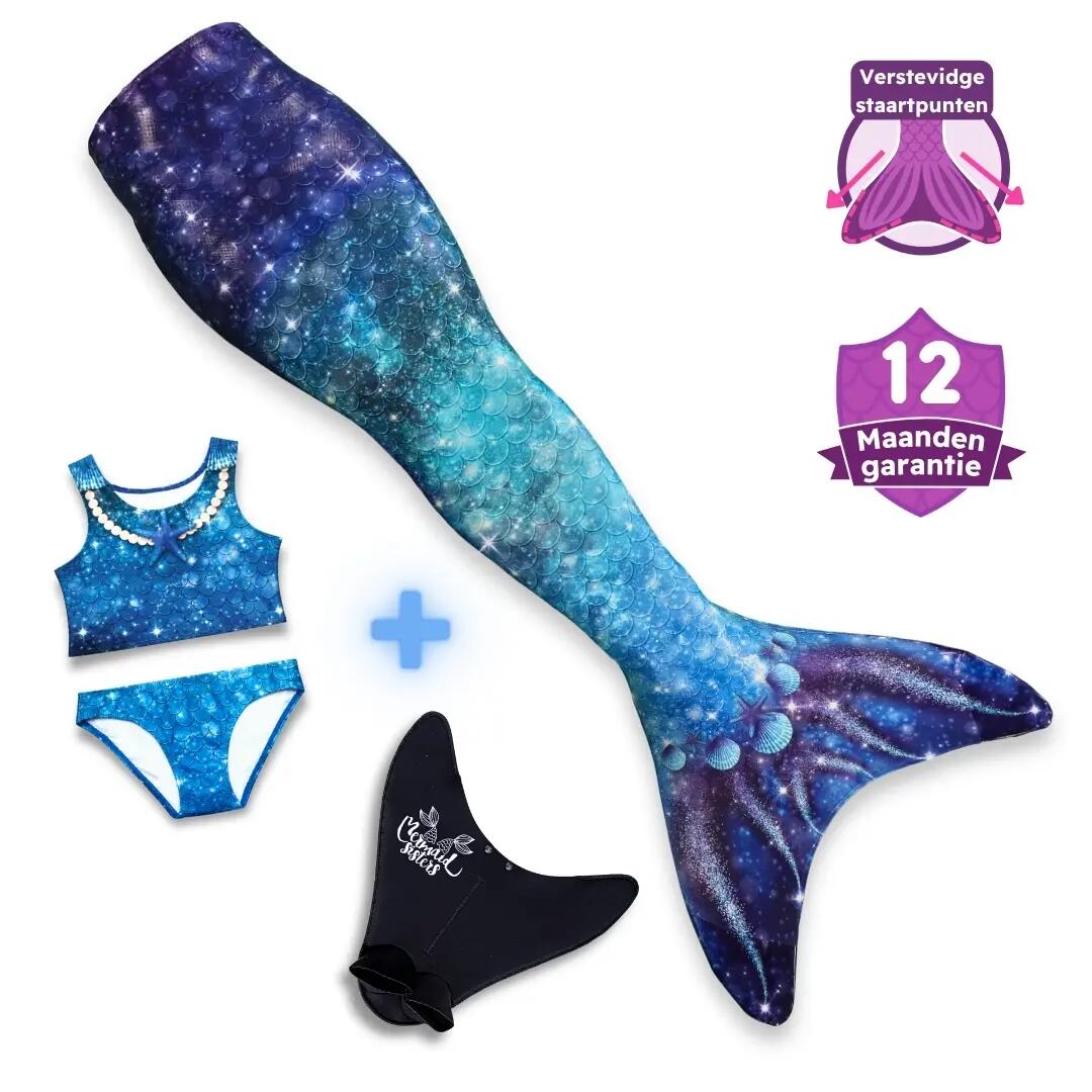 Zeemeerminstaart Set Blauw Monovin & Bikini Zwemkleding voor meisjes 1/7