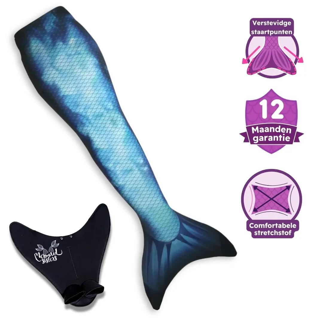 Zeemeerminstaart Blauw Monovin Zwemkleding voor meisjes Maat 146-158 1/5