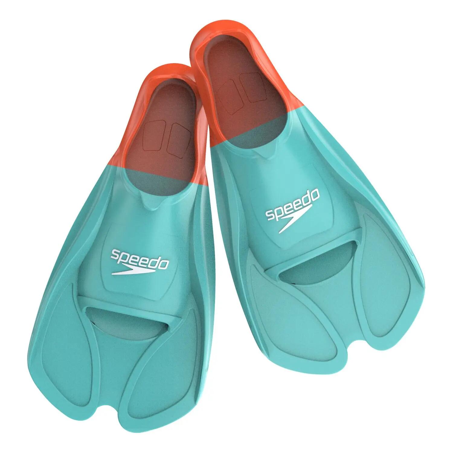 Pinne da allenamento Speedo Biofuse - Arctic Glass / Volcanic Orange - Taglia 2/4