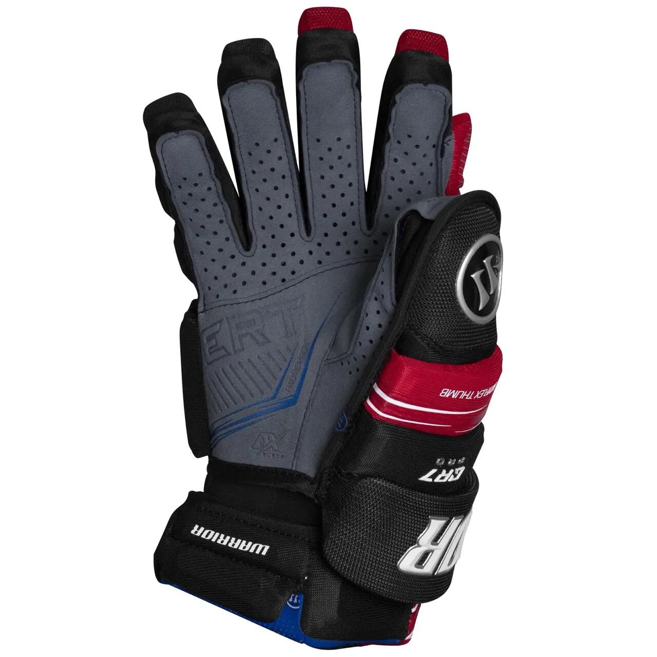 WARRIOR Covert QR7 Pro Senior negro/rojo guantes de hockey para adultos 6/6