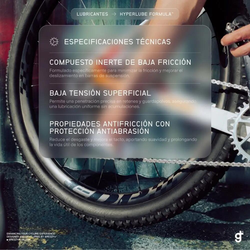 Lubrificante à base de cera Hyperlube Fórmula 30 ml ciclismo Grezzy+ 2/3