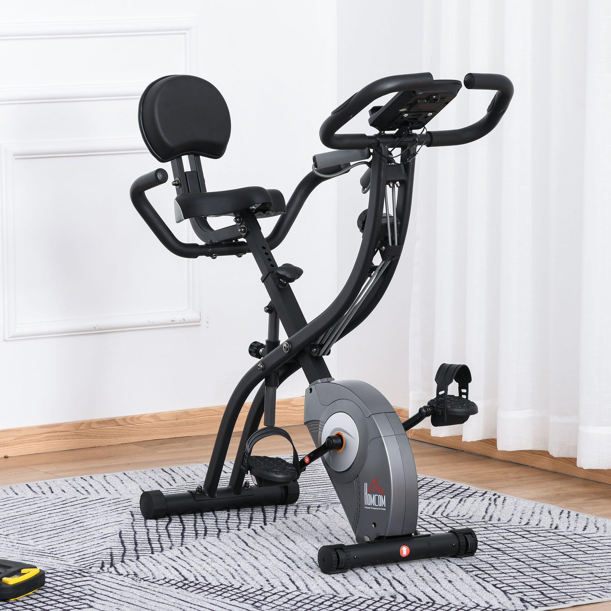 Bicicleta Estática HOMCOM 107x53x107 cm Negro 2/7