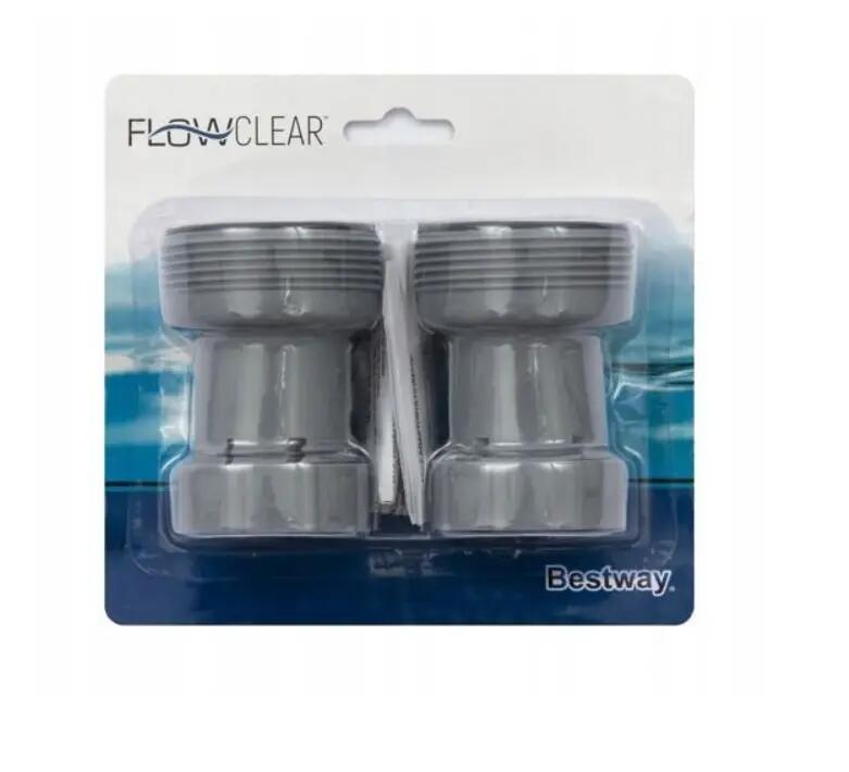 Adaptateur tuyau Bestway 2 pcs Ø38→Ø32 bleu/gris résistant 2/7