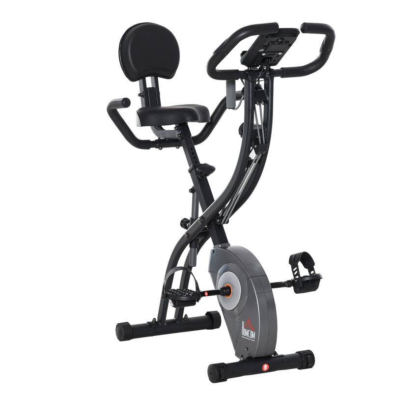 HOMCOM Bicicleta Estática Plegable con Disco Inercia 1,5kg Resistencia Ajustable