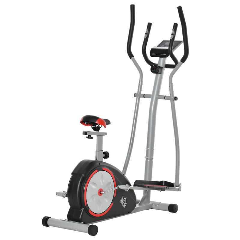 Bicicleta elíptica con volante 6 kg HOMCOM 130x68x162 cm negro y plata