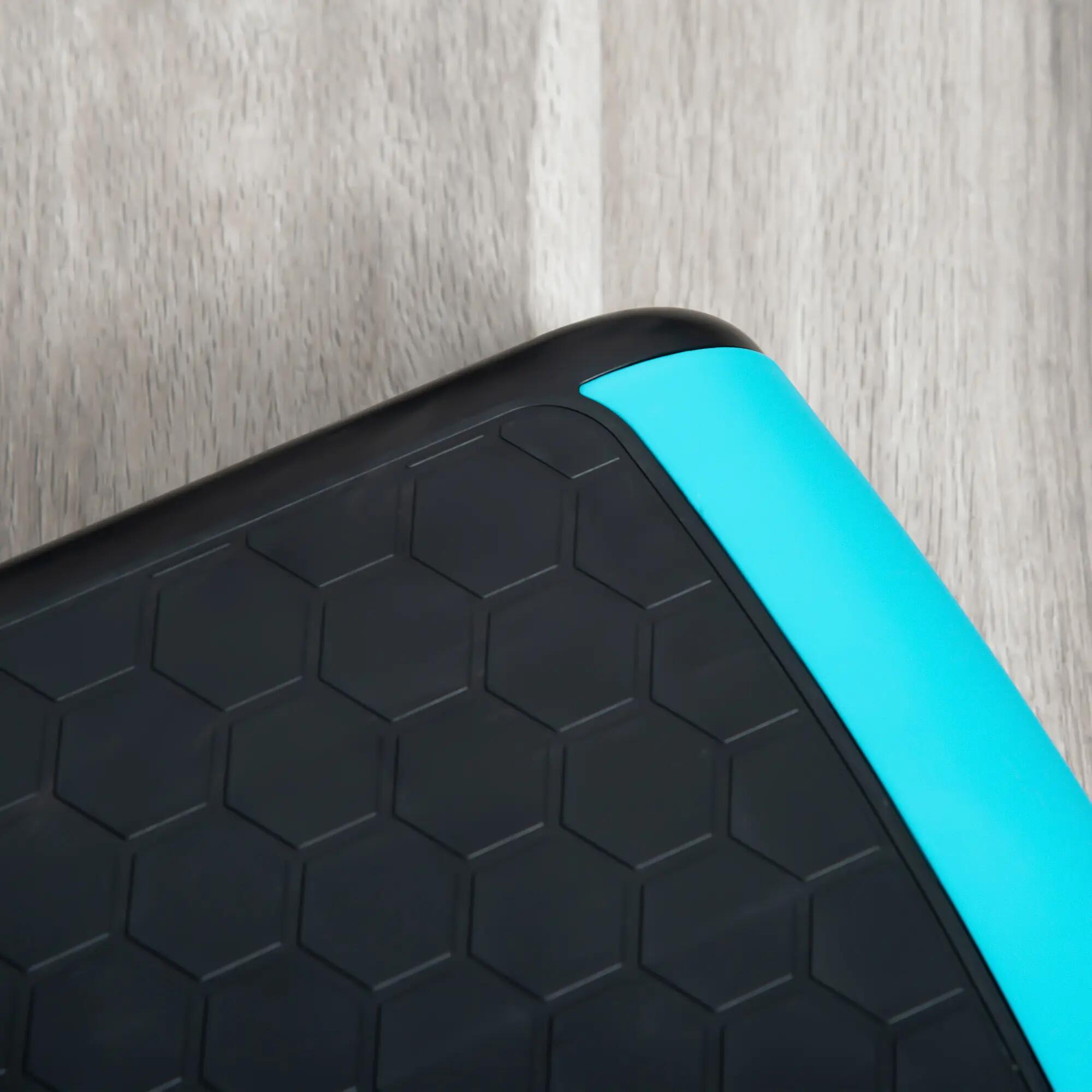 Step fitness Ajustable 10/15/20 cm HOMCOM Negro y Azul 5/8