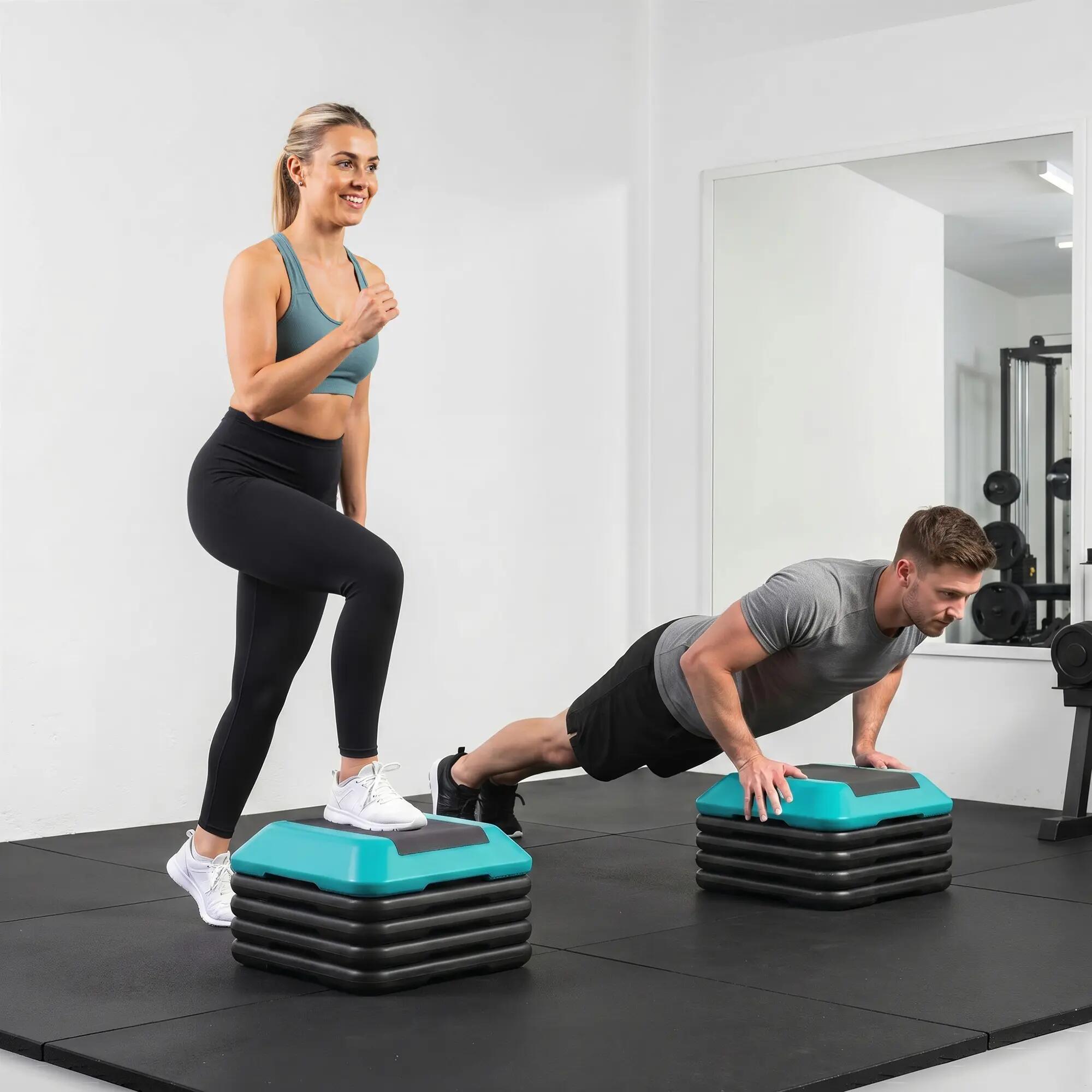 Step fitness Ajustable 10/15/20/25/30 cm SPORTNOW Azul 5/7