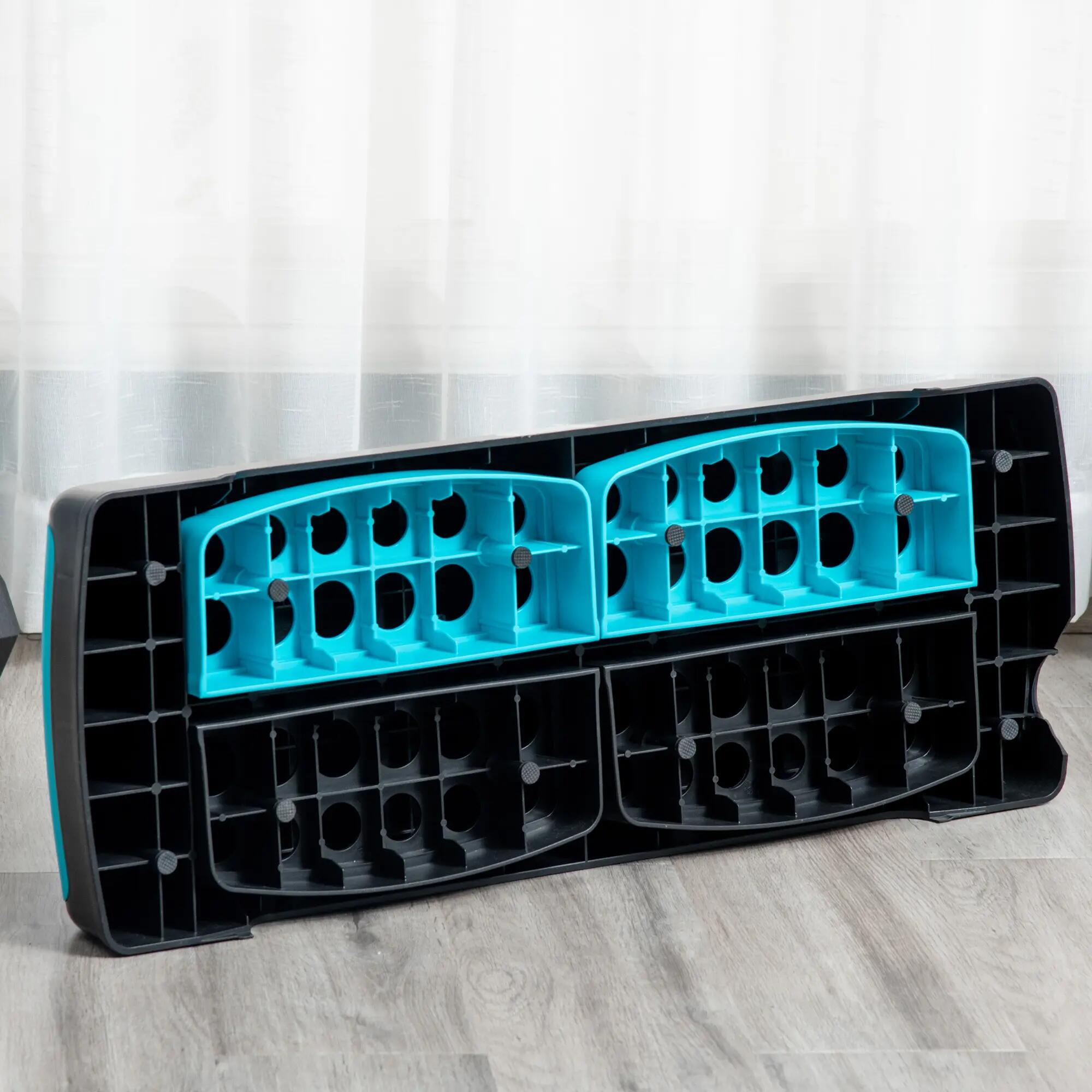 Step fitness Ajustable 10/15/20 cm HOMCOM Negro y Azul 4/8