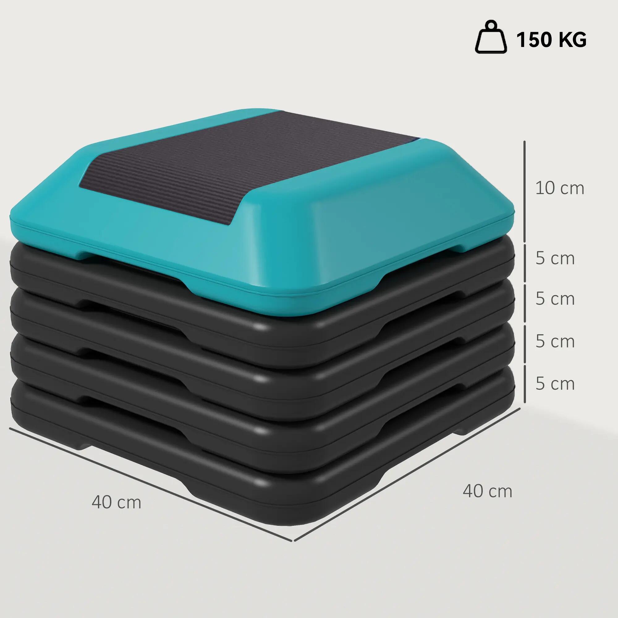 Step fitness Ajustable 10/15/20/25/30 cm SPORTNOW Azul 3/7