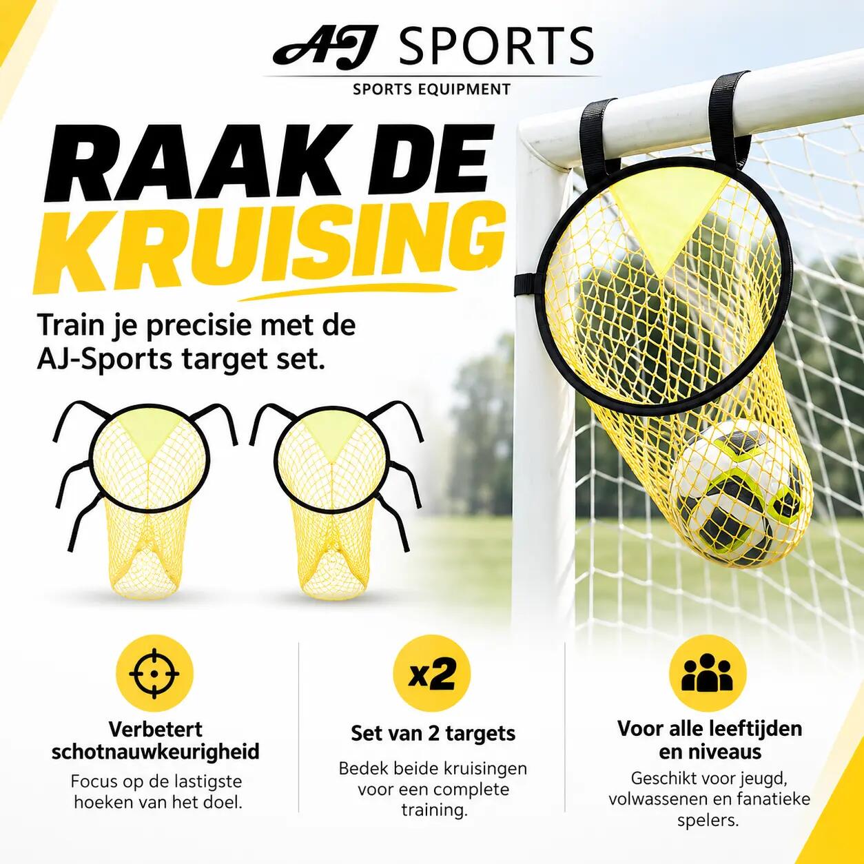 Voetbal Target - Voetbal training - 2 stuks - Geel 3/7
