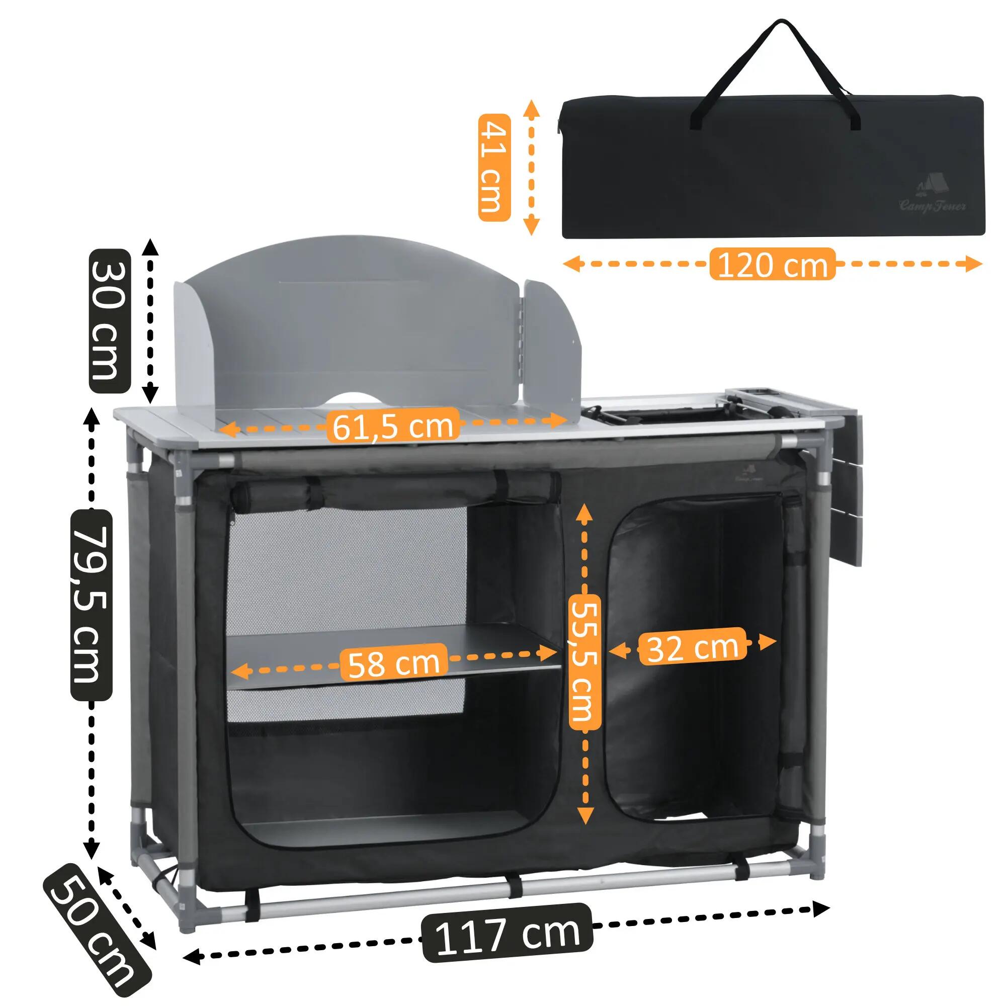 Campingschrank, Camping Schrank Zelt, Waschbecken, 117 cm x 50 cm x 109,5 cm 3/5